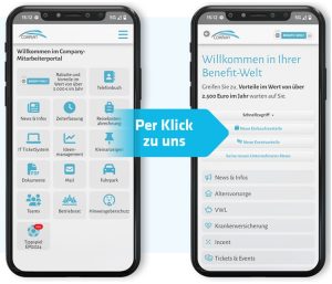 mitarbeiterapp-benefitportal-1 Gesundheitsbudget: Der neue Standard, den Mitarbeitende heute erwarten - Mitarbeiter-Benefits spielen eine zentrale Rolle, wenn es um Mitarbeiterbindung, Arbeitgeberattraktivität oder um die Herausforderung der Vereinfachung von Verwaltungsabläufen geht.